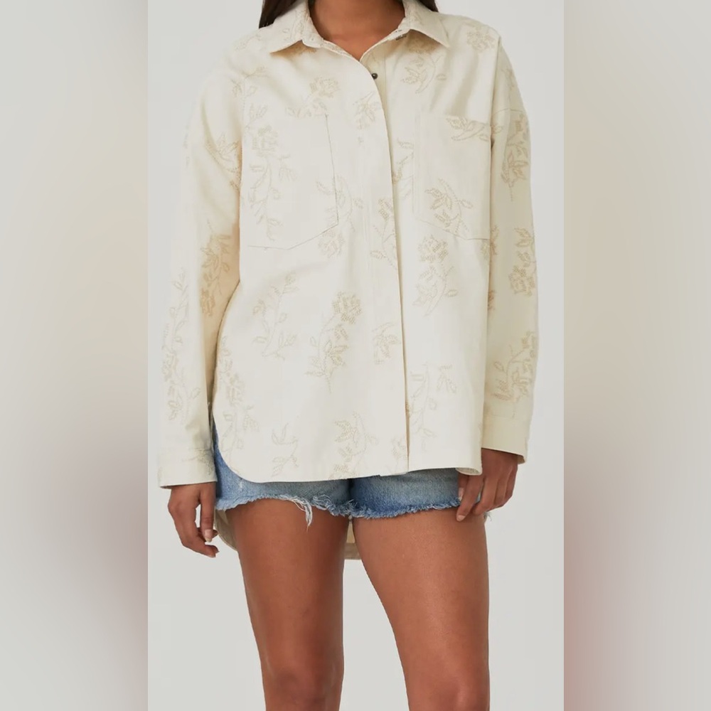 Love Stitch| Floral Embroidered Shacket